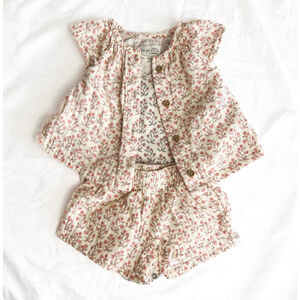 Baby girl clothes Little Planet by Carter's Mauve/Tan Organic Floral Shirt/Short